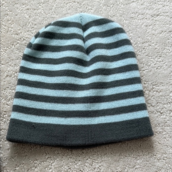 Striped Beanie Set - Black and Gray Subaru hat and blue and gray hat - Picture 3 of 7